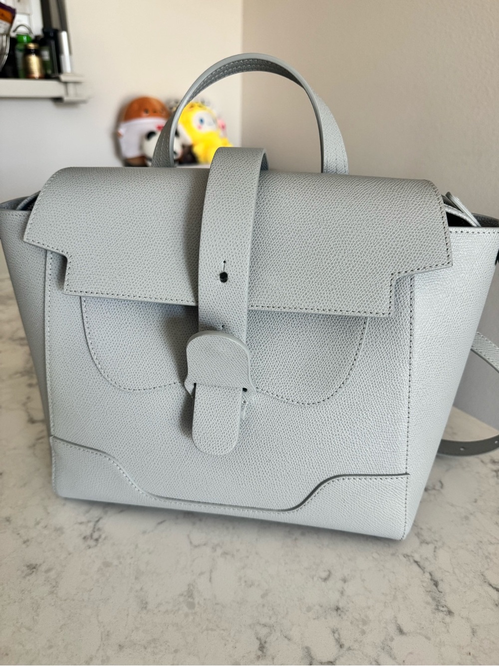 SENREVE Midi Maestra Ice Gray Pebbled Leather Bag